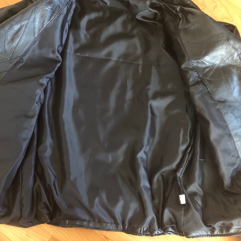 Black Leather Motorcycle Jacket - Picture 8 of 8